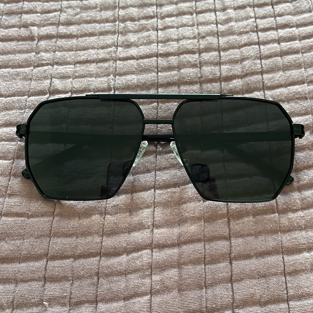 Sojos Retro Oversized Square Polarized Sunglasses - Shiny Black